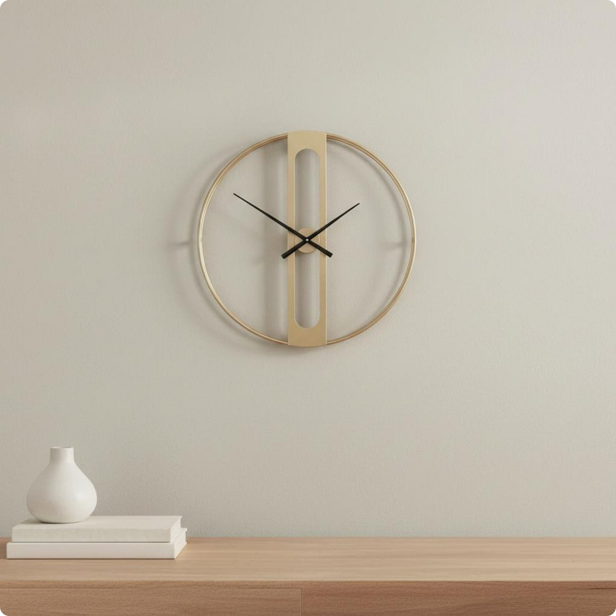 Modern Geometric Metal Timepiece Minimalist Openopenwork Wall Timepiece Black