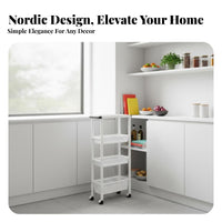 3-Tier Rolling Cart Mobile Design Storage Trolley Multifunctional for Homemakers