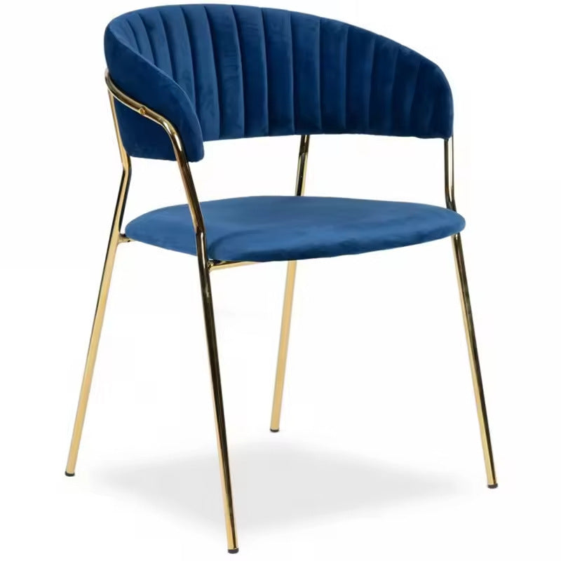 Luxury Velvet Salon Chair with Gold Metal Frame