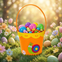 Textile Easter Basket DIY Bunny Treat Bag Storage Baskets Baskets Kids With Handle Easter Egg Search Bucket for Young Children, Party Planners