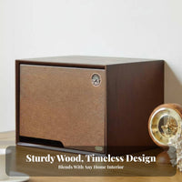Stackable Wooden Crate with Clear Panel Natural Look Storage Box All-Purpose