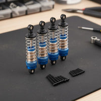 4 Pieces 81mm Metal Shock Absorb Smooth Damping Hydraulic RC Car Damper Adjustable Metal Damping System Shocks for Rough Terrain