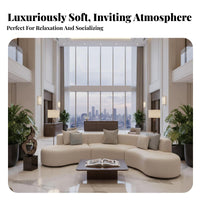 Luxurious & design curve-shapedd Sectional Sofa Reconfigurable business-grade Furniture Ergonomic Design Lounge Seating Deep Seat for Interior Designers, Business Owners, Reception Area, cosmetics studio, Guest Room, Apartment Living