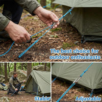 Aluminum Alloy Tent Rope Tensioner with 6 Hooks and 6 Ropes