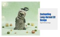 Creative Resin Elf Decor, Long-Horned Doll Sculpture, Desktop Garden Accent