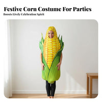 Corn Costume 3D Digital Print Corn on the Cob Costume Realistic Design for Halloween, Gatherings, Stage Performance