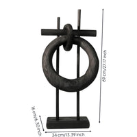 Circular Sculpture with Base Resin Sculptural Modern for Living Room