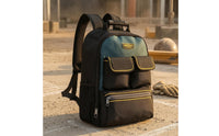 1680D Oxford Tool Backpack Padded Mesh Back Backpack Tool Bag Adjustable Shoulder Straps Front Zippered Pocket