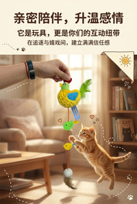 Cute Knitted Cat Toy with Clucking Sound