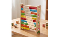 Educational Wooden Abacus Tabletop Abacus with 10 Rows Tactile Rekenrek Sturdy for Preschoolers, Homeschool, Playroom