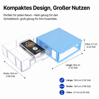 Stackable Drawer Organizer, Dust-Proof Sorting Box, Small Drawer Box for Desk, Office, 186x190x57mm