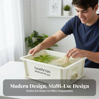 utilitarian and design Lidded Storage container Food-Grade Stackable Tote with Lid Multi-Functional multipurpose Container Built-in Handles for homeowners, Office Workers, Garage, Workshop, Bedroom, Basement
