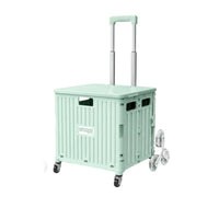 Pull Rod Portable Utility Wagon Wheeled Foldable Wagon with Wheels Foldable Utility Carrier for Market Stall, Shopping