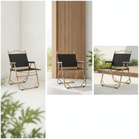 Foldable Camping Chair, Outdoor Metal Folding Chair for Heavy Duty Use