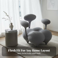 Nordic Aesthetic Upholstered Balloon Chair Modern Design Upholstered Accent Chair signature design Single Sofa Statement Piece for Interior Designers, Young Adults, Homeowners, Living Room, Studio Apartment, studying corner, Lounge Area