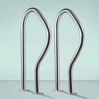 2 Pieces Rustproof Swimming Pool Handrail Inground Pool Handrail Corrosion-Resistant Grab Bar Easy to Install for Swimmers, Hotel Operators