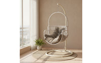 Freestanding Egg Swing Chair with Stand Cushioned Hanging Swing Chair with Stand Comfortable Furniture Thick for Adults, Bedroom, Patio