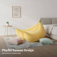 Banana-Shaped Lounger Cute Shape Bean Bag Chair Single Person Comfortable for College Students, Teens, Living Room