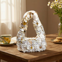 Top Handle Bag Mother-of-Pearl Clutch Pearly for Weddings