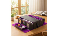 Portable Trading Card Storage Box with Handle Hard-Shell Card Storage Box with Window Divided Travel-Friendly for Collectors, Gamers, Game Night