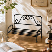 Vintage Iron Chair-Shaped Flower Stand and Cup Saucer Rack