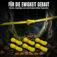 Windproof Camping Tent Rope Set with Buckles - 6-Pack, 4mm High-Strength Paracord