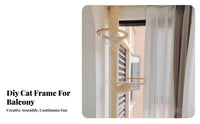 Pipe-Mounted Cat Step DIY kit Wall-Mounted Cat perch sturdy Wood Construction Climbing construction Part for Apartment Dwellers, Small Spaces, Home