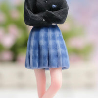 1/64 Scale Girl Figurine 3D Printed Miniature Schoolgirl Figure Hand Painted