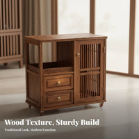 Chinese Design Design Mobile Tea Ceremony Table Movable with casters Living Room Furniture Multitier Storage Serving Cart Integrated Electric Kettle for Homeowners, Hosts, Adults, Home, Kitchen, Office