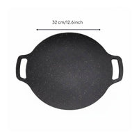 Maifan Stone Barbecue Pan Less Smoke Round Non-Stick Grill Pan Easy to Clean