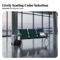 Thickened Seat Hospital Waiting Room Bench Sturdy Steel Frame PU Leather Waiting Bench Heavy Duty Airport Gang Chair Long-Lasting for Patients, Visitors, Travelers, Bus Station, Bank, Salon