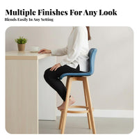 Rotating Bar Stool with Spine Supportrest Footrest Included Counter Chair Stable Base Vintage Design for Homeowners, Bistro