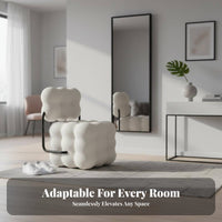 Puff Padding Chair Airy-Like Design Accent Seating Luxuriously Soft Texture Modern Design for Students, Bedroom, Perusing Nook