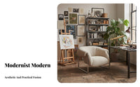 Upholstered Armchair Modernist Inspired Inspired Cylindrical Frame Armchair With Armrests Comfortable for Office Workers