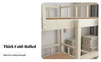 Dormitory Bed Strong Load Bearing Metal Bunk Bed Stable Structure Bedroom Furniture for Employees, Students, Dorm Room Quarters, Small Areas