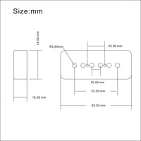 P90 风格6弦拾音器封闭/开孔黄铜盖 85.5x34.5mm 盖板/外壳/顶盖