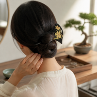 Vintage Chinese Style Acrylic Lily Flower U-shaped Hairpin for Updos