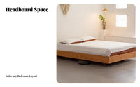 Headboardless levitating Bed Frame Nordic Design low-height Bed Frame Japanese design sensibility Bedroom Furniture for Apartment Dwellers, partners, Guest Room