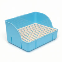 Rabbit Litter Tray with Grid High-Back Litter Box with Grid Low-Front for Cages