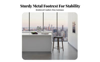 Kitchen Island Stool with Backrest Luxury Design Wooden Counter Stool with Backrest Built-in Footrest High Weight Capacity