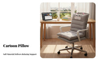 Thickened Padding Single-Piece Seat Back Cushion Ergonomic Design Velvety Office Chair Pad Anti-Slip Straps for Children, Home, Bedroom