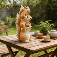 Squirrels on Swing Decor Easy to Hang Squirrel Swing Figurine Weather Resistant