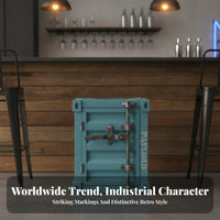 Shipping Container Trash Bin Raised Paneling Outdoor Storage Locking Latch