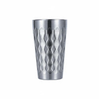Stainless Steel Cup Shatterproof Korean Style Beverage Cup Easy to Clean Hammered Metal Tumbler for Restaurant, Outdoor