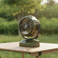 Compact Cordless Fan Adjustable Speeds Portable Fan with Digital Display Quiet 360° Tilt for Campers, Camping