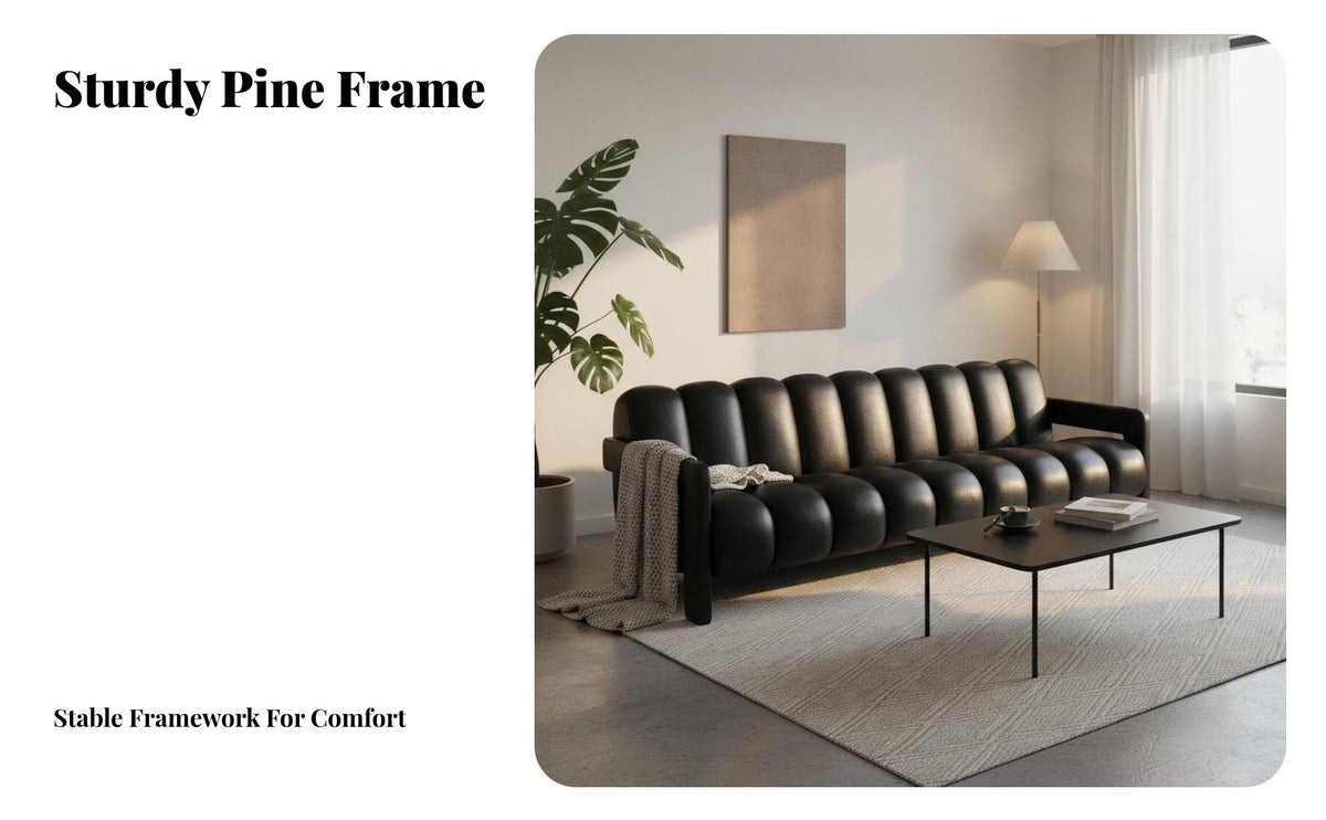 Minimalist Design 3-Seater Couch Wear-Resistant Sofa Comfortable Living Room Furniture Long-Lasting Material for Apartment Dwellers, Business Owners, Beauty Salon, Small Areas, Boutique, Reception Area
