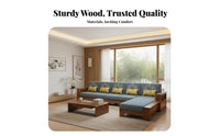 Upholstered Wooden Frame L-Sofa Chinese Design Home Design Furniture Includes Reclining Section Sectional Couch for Families, Homeowners, Living Room