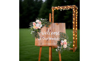 2 Pieces Wedding Arch Flowers Outdoor Use Wedding Welcome Sign Flowers