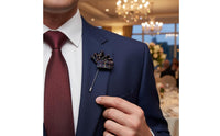Men's Suit Boutonniere Easy to Match Flower Lapel Pin Versatile for Groomsmen