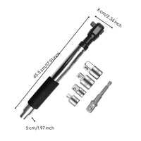 5 Pieces Multifunction Ratchet Wrench Set Metric Ratchet with Adapters Extended Socket Wrench Set Universal for Garage